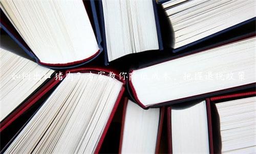 如何出口豬肉？專家教你降低成本，把握退稅政策