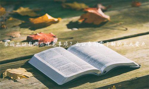 泰國出口有哪些注意事項？出口泰國需了解的五大要點
